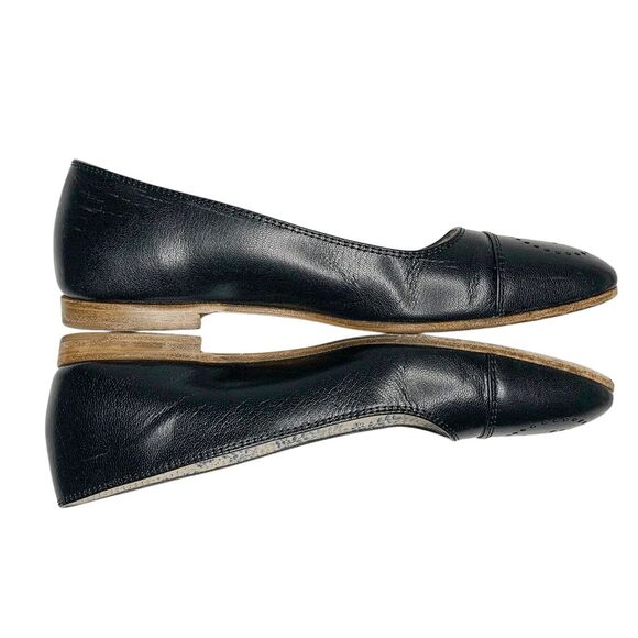 Gucci Hills GG Logo Ballet Flats EU 36.5 US 6.5 Cap Toe Double G Leather - Picture 10 of 14